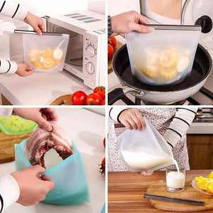 Reusable Silicone Food Preservation Bag - Versatile Kitchen Cooking Utensil